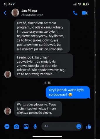 Messenger Screenshot: John P. - contact after silence and restored peace